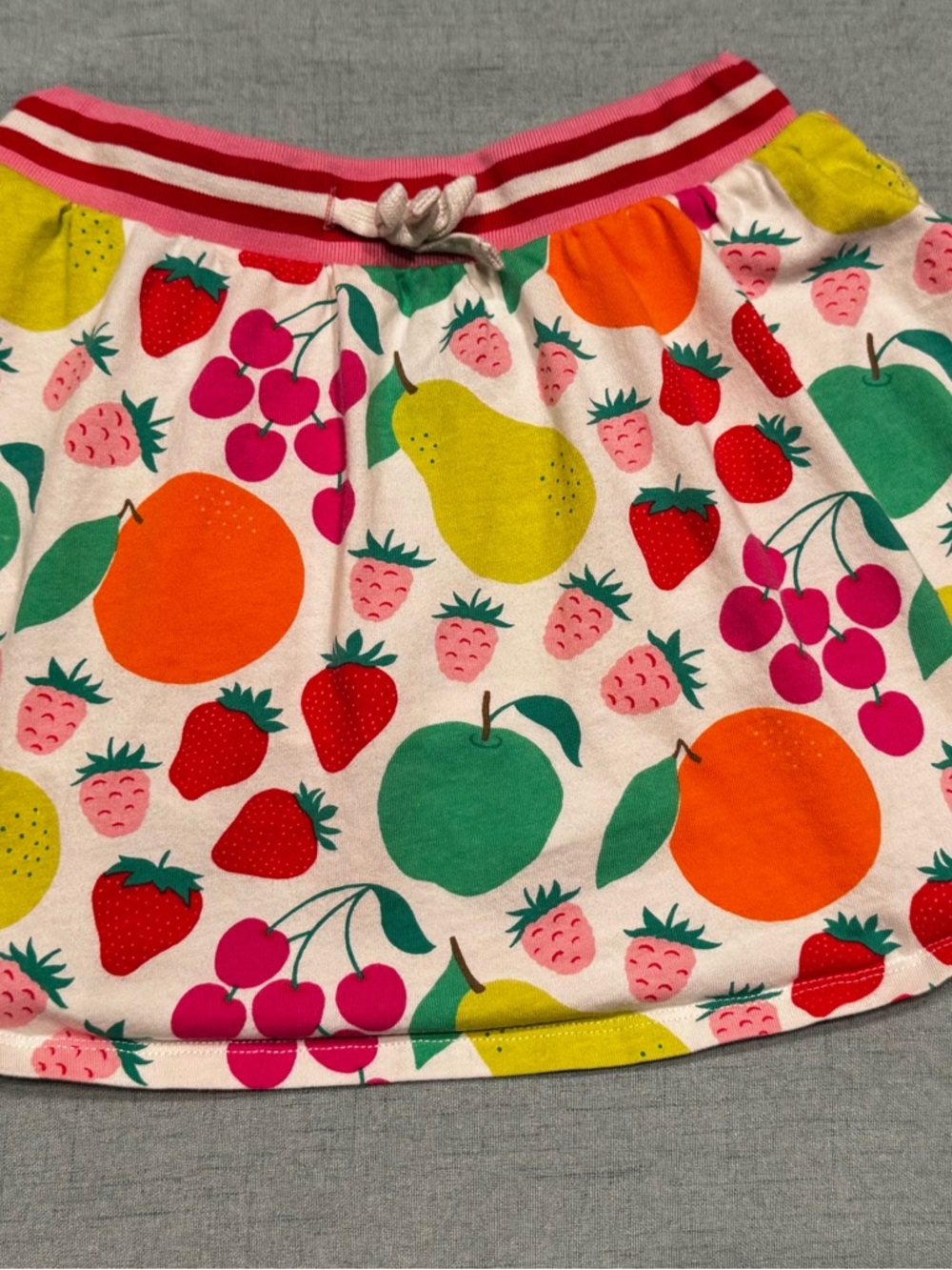 Boden Girls Fruit-Pattern Skort (100% Cotton, Size 8-9Y, 134 cm)